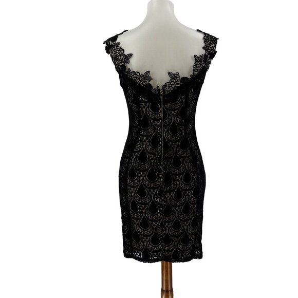 Papaya Womens Black Lace Dress Large Nylon Spandex Blend - Picture 3 of 9